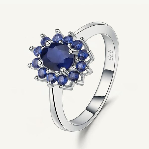 Natural Blue Sapphire Gemstones Ring 925 Sterling Silver