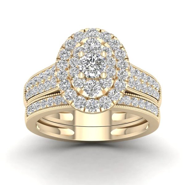 Diamond Couple Rings Set Woman