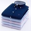 Men's Long Sleeve Shirts 100% Cotton Oxford Wash Striped Shirts