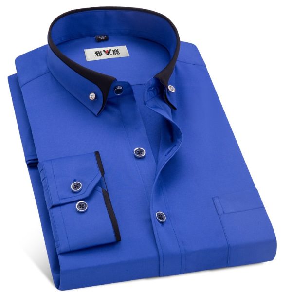 Business Dress Shirts Male Formal Button-Down Collar Shirt