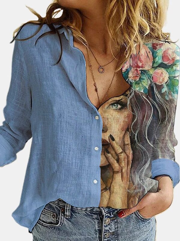 Elegant Print Shirts Women