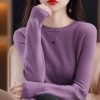 Cashmere Sweaters Women Casual O-neck Solid Pullovers