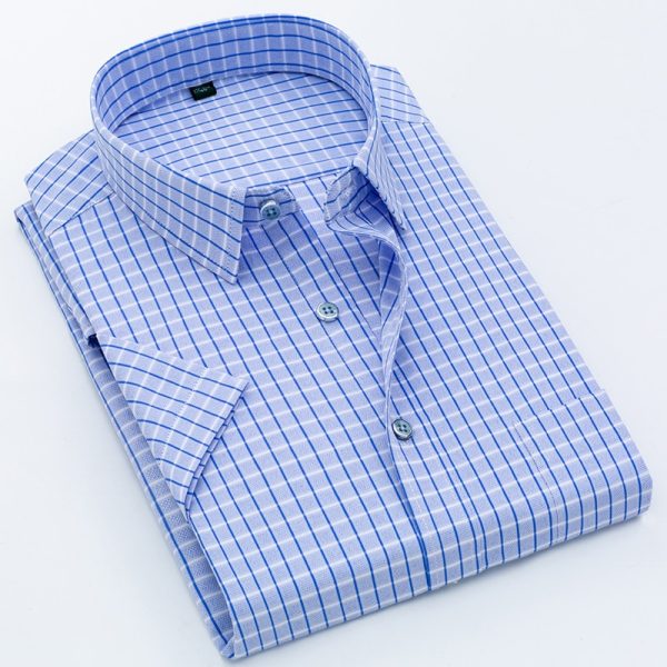 Men's High Quality Men's Plaid Short Sleeve Shirt