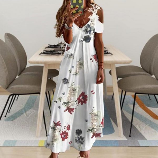 Women Floral Print Maxi Party Dress