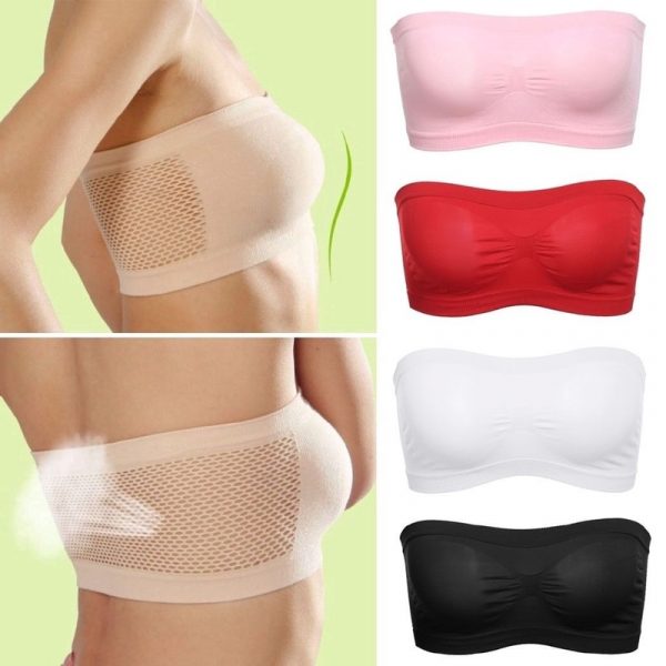 Breathable Mesh Tube Bra Strapless Crop