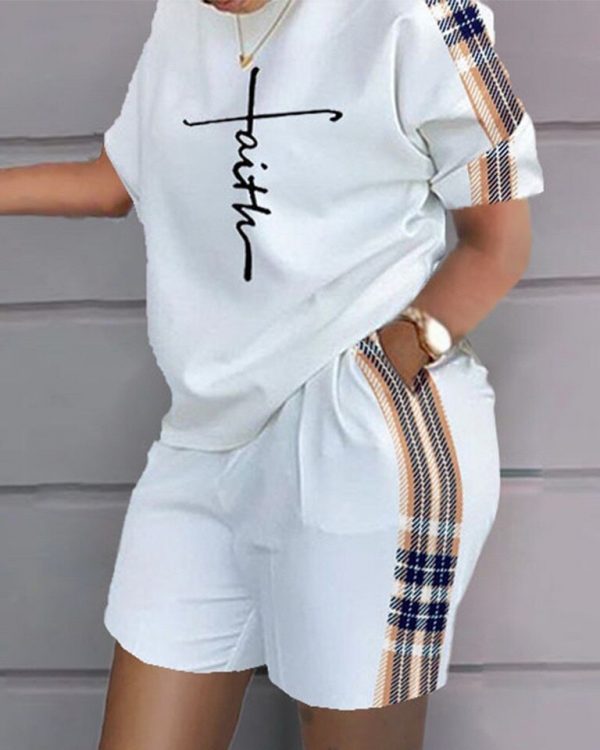 Casual Short Sleeve Outfit Two Pieces Set